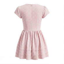Load image into Gallery viewer, Women Clothing Spring Sweet Youthful Short Slim Plaid Waist Tight A line Dress