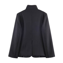 Load image into Gallery viewer, Autumn Winter Stand up Collar Blazer Mid Waist Wide Leg Trousers