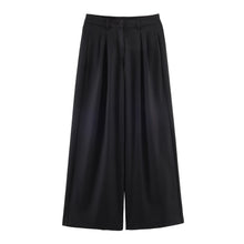 Load image into Gallery viewer, Autumn Winter Stand up Collar Blazer Mid Waist Wide Leg Trousers