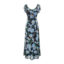 Load image into Gallery viewer, Summer Pastoral Fresh Beautiful Vacation Flying Sleeves Printed Waist Controlled Dress