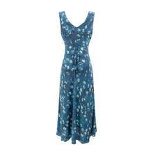 Load image into Gallery viewer, Winter Retro Printed Sexy V neck Lace up Tight Waist Blue Background Printed Dress