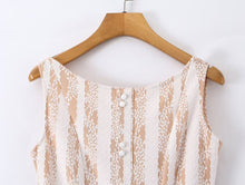 Load image into Gallery viewer, Winter Pure Wind Sleeveless round Neck Sexy Backless Lace Patchwork Waist Slimming Dress