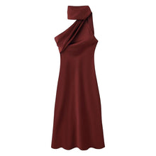 Load image into Gallery viewer, Women Clothing Summer Elegant Slimming Asymmetric Scarf Midi Dress