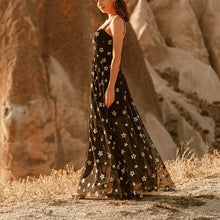 Load image into Gallery viewer, Summer Women Clothing Five Pointed Star Mesh Camisole See Through Dress Maxi Dress