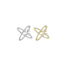 Load image into Gallery viewer, Clear CZ Arrows Criss Cross Ring, Sku#A181