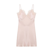 Load image into Gallery viewer, Early Spring Women Clothing Elegant Fashionable Slimming Silk Satin Lace Stitching Cami Dress