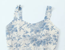 Load image into Gallery viewer, Floral Swallow Print Slim Fit Slimming Large Cami Dress for Women Spring