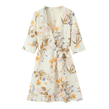 Load image into Gallery viewer, Autumn Winter Women Clothing Printed Lace up Ruffled Dress for Women