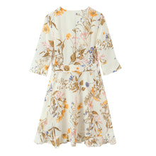 Load image into Gallery viewer, Autumn Winter Women Clothing Printed Lace up Ruffled Dress for Women