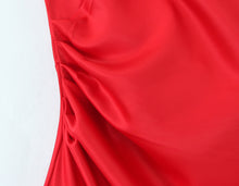 Load image into Gallery viewer, Back Cross Lace up Waist Controlled Dress Women Retro Square Collar Slim Fit Ruffle Hip Fishtail Dress