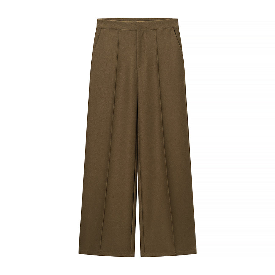 Women Clothing Spring Office One Button Blazer High Waist Wide Leg Pants