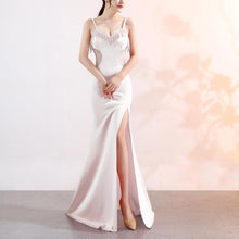 Load image into Gallery viewer, Sling Deep V Plunge Evening Party Dress Long Sexy Slim Fit Slit Nightclub Performance Socialite Evening Dress