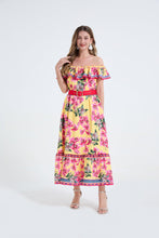 Load image into Gallery viewer, Women One Shoulder Frilled Off Shoulder Long Dress With A Slim Fit Beachy Style