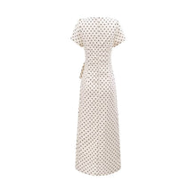 Load image into Gallery viewer, Pleated Lace up Waist Trimming Short Sleeved Dress Summer Slim Fit Maxi Dress