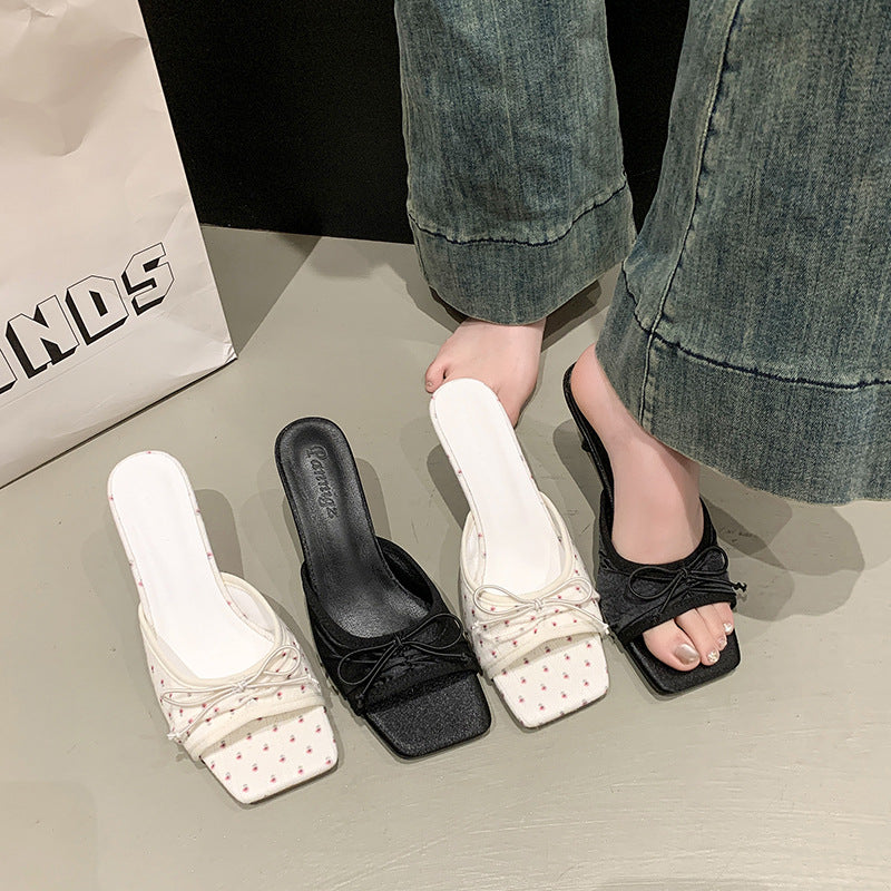 Bowtie Peep-Toe Sandals