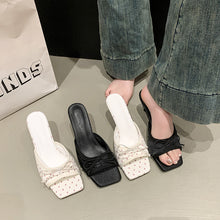 Load image into Gallery viewer, Bowtie Peep-Toe Sandals