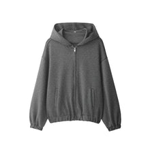 Load image into Gallery viewer, Women Clothing at Spring Concise Gray Flash Point Hooded Jacket with Skirt Two Piece Sets
