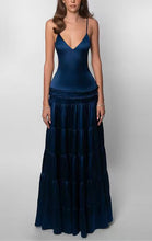 Load image into Gallery viewer, Women Clothing Spring Sexy Backless Stitching Pleated Multi Layer Strap Dress