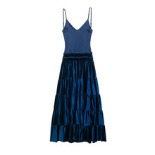 Load image into Gallery viewer, Women Clothing Spring Sexy Backless Stitching Pleated Multi Layer Strap Dress