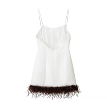 Load image into Gallery viewer, Women Clothing Summer Feather Silk Satin Texture Short Strap Dress