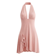 Load image into Gallery viewer, Women Summer Hem Irregular Asymmetric Backless Hanging Collar Dress