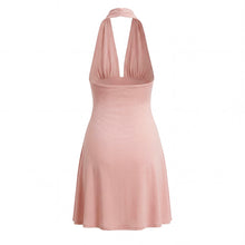 Load image into Gallery viewer, Women Summer Hem Irregular Asymmetric Backless Hanging Collar Dress