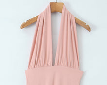 Load image into Gallery viewer, Women Summer Hem Irregular Asymmetric Backless Hanging Collar Dress