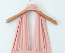 Load image into Gallery viewer, Women Summer Hem Irregular Asymmetric Backless Hanging Collar Dress