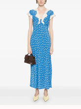 Load image into Gallery viewer, Autumn Women Elegant V Collar Polka Dot Lace Stitching Dress