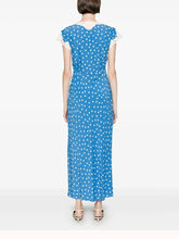 Load image into Gallery viewer, Autumn Women Elegant V Collar Polka Dot Lace Stitching Dress