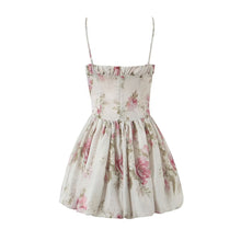 Load image into Gallery viewer, French Floral Strap Dress for Women Summer Sexy Holiday Slim Fit Slimming Cinched Short Dress