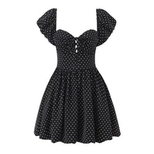 Load image into Gallery viewer, French Flying Sleeve Polka Dot Dress Women Retro Sexy off Shoulder Tube Top Lace up Waist A line Skirt