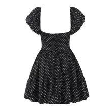 Load image into Gallery viewer, French Flying Sleeve Polka Dot Dress Women Retro Sexy off Shoulder Tube Top Lace up Waist A line Skirt