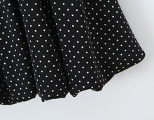 Load image into Gallery viewer, French Flying Sleeve Polka Dot Dress Women Retro Sexy off Shoulder Tube Top Lace up Waist A line Skirt