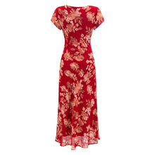 Load image into Gallery viewer, Early Spring Red Bottom Printed Drawstring V neck Short Sleeve Holiday Casual Dress