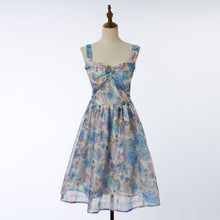 Load image into Gallery viewer, Women Elegant Silk And Linen Pleated Short Dress With Vacation Style