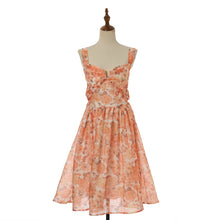 Load image into Gallery viewer, Women Elegant Silk And Linen Pleated Short Dress With Vacation Style