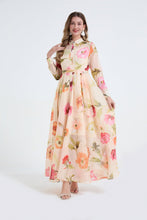 Load image into Gallery viewer, Women Printed Shirt Long Sleeved High Waisted Dress