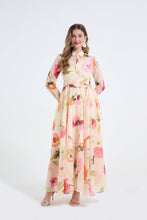 Load image into Gallery viewer, Women Printed Shirt Long Sleeved High Waisted Dress