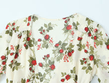 Load image into Gallery viewer, Women Clothing Idyllic Floral Tie Neck Waist Controlled Long Sleeves Stomach Blanket Dress