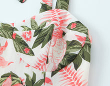 Load image into Gallery viewer, French Floral Printed Sexy Slim Fit Slimming Lace up Bow Suspenders Mid Length Dress
