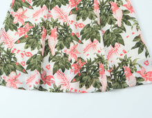 Load image into Gallery viewer, French Floral Printed Sexy Slim Fit Slimming Lace up Bow Suspenders Mid Length Dress
