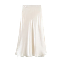 Load image into Gallery viewer, Satin Acetate Lace Patchwork Slit Skirt Long Skirt