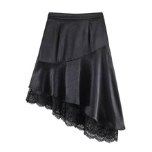 Load image into Gallery viewer, Fashionable Satin Lace Irregular Asymmetric Elegant Stitching Hem Skirt