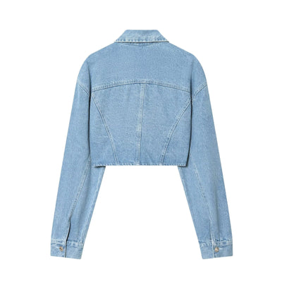 Women Clothing Spring Sexy Short Denim Jacket Coat