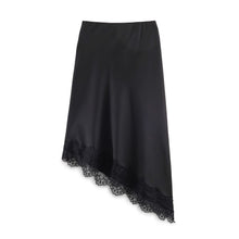 Load image into Gallery viewer, Women Clothing Spring Sexy Satin Acetate Lace Stitching Irregular Asymmetric Skirt