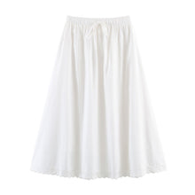 Load image into Gallery viewer, Women Clothing Spring French Sweet Relaxed Chic Lace Edge Crumpled Cotton Umbrella Skirt