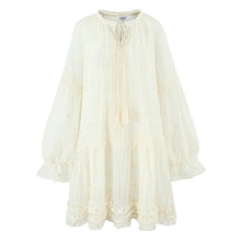 Load image into Gallery viewer, Summer Women Clothing French Gentle Fresh Cute Youth Looking Stringy Selvedge Flare Sleeve Fairy Temperamental Short Dress