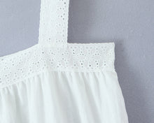 Load image into Gallery viewer, Women Lace Stitching Cami Dress Summer Loose Slimming White Holiday Short Dress