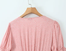 Load image into Gallery viewer, Women Clothing Spring Lace Polka Dot Short Sleeve Dress